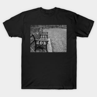 Benches overlooking the countryside in rural Norfolk, UK T-Shirt